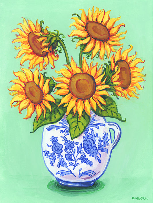 Sunflowers in Vase Print