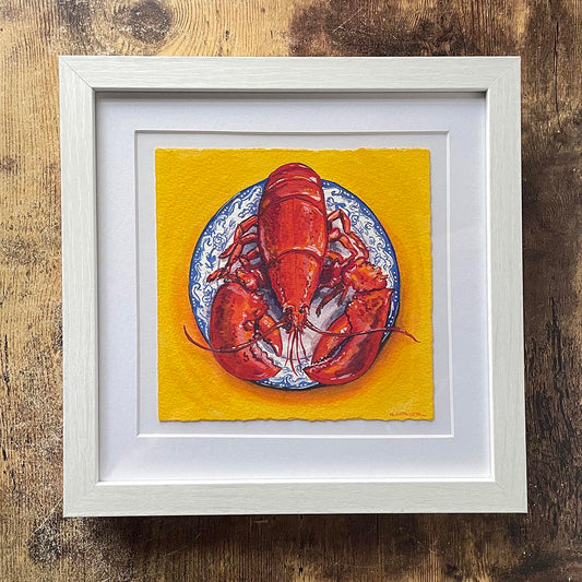 Lobster on Blue Plate